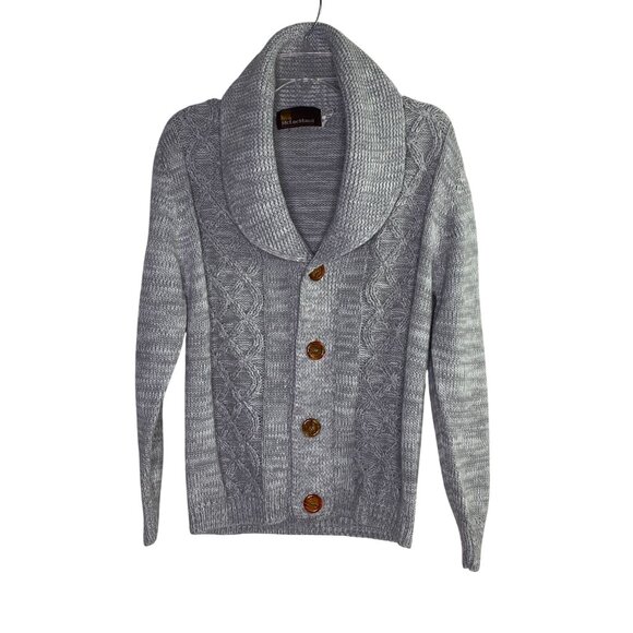 Vintage McLockland Shawl Collar Cardigan Gray M - Picture 1 of 9